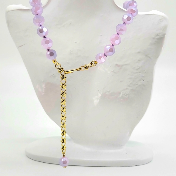 Heidi Daus Art Deco Set with Cushion Cut Swarovski Crystals and Lavender Beads - Picture 9 of 11
